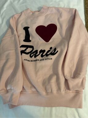 Aeropostale Pink Crewneck with Burgundy Heart and Black Script